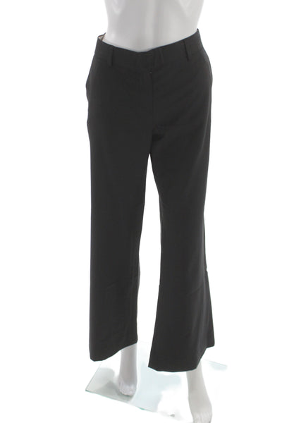 Theory Unisex Dress Pants Black Wool Button Closure Size 10