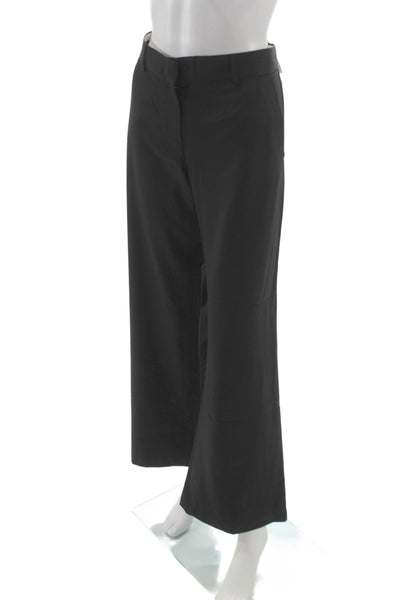Theory Unisex Dress Pants Black Wool Button Closure Size 10