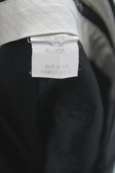 Theory Unisex Dress Pants Black Wool Button Closure Size 10