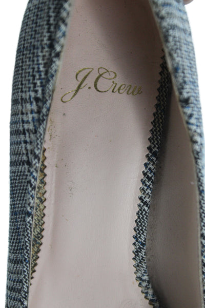 J Crew Womens Plaid Embellished Heels Pumps Black Size 6.5