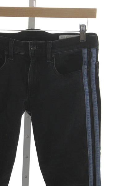 Rag & Bone Women Skinny Ankle Cropped Jeans Black Button Mid Rise Size 25