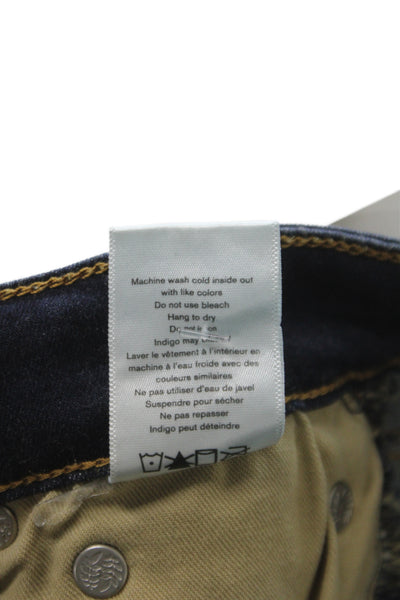 Rag & Bone Women Skinny Ankle Jeans Dark Blue High Rise Button Size 26