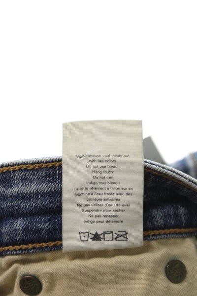 Rag & Bone Womens High Rise Ankle Cropped Skinny Jeans Blue Button Size 26