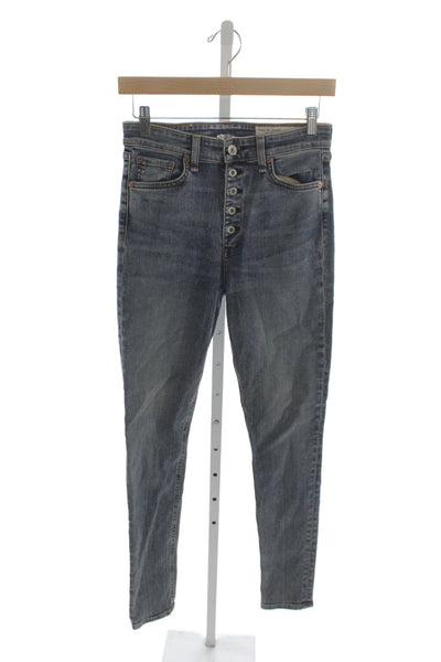 Rag & Bone Women Skinny Ankle Dark Blue High Rise Jeans Size 26