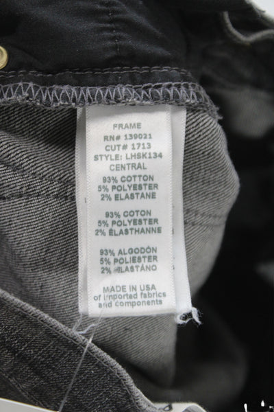 Frame Denim Women Dark Gray Skinny Ankle Jeans High Rise Size 25