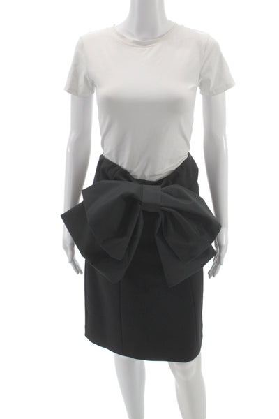 Pinko Womens Black Straight Pencil Skirt Size 42