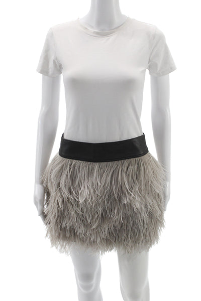 Robert Rodriguez Womens Black Leather Mini Tutu Skirt Size 4