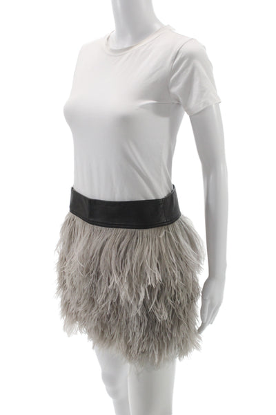 Robert Rodriguez Womens Black Leather Mini Tutu Skirt Size 4