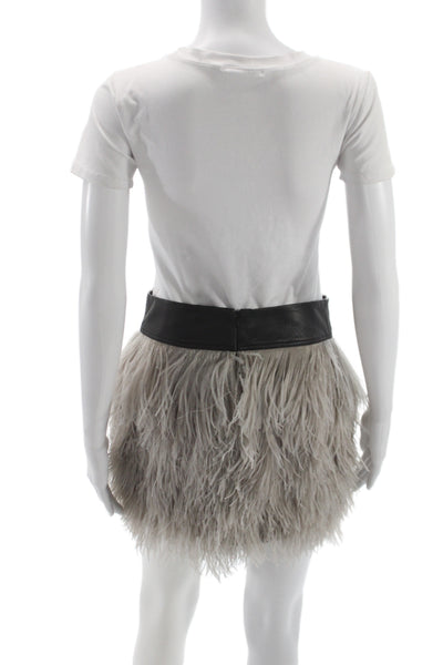 Robert Rodriguez Womens Black Leather Mini Tutu Skirt Size 4
