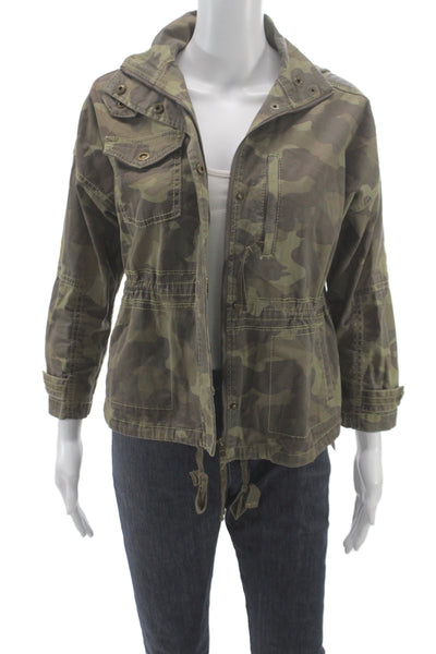 Marrakech Women Military Jacket Camouflage Green 3/4 Sleeve Petite Size XS