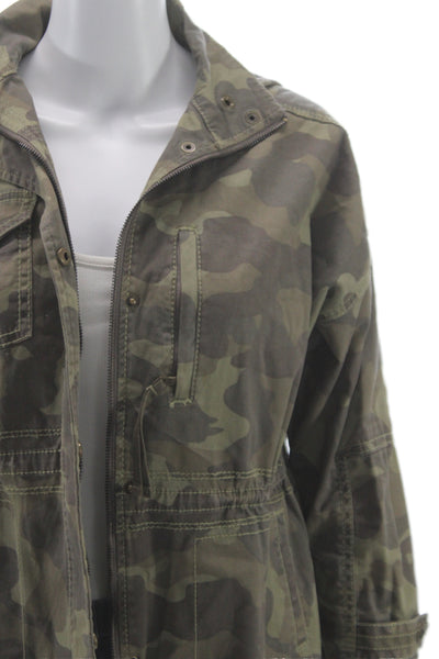 Marrakech Women Military Jacket Camouflage Green 3/4 Sleeve Petite Size XS