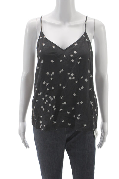 Equipment Femme Women Black Silk V-Neck Sleeveless Camisole Size S
