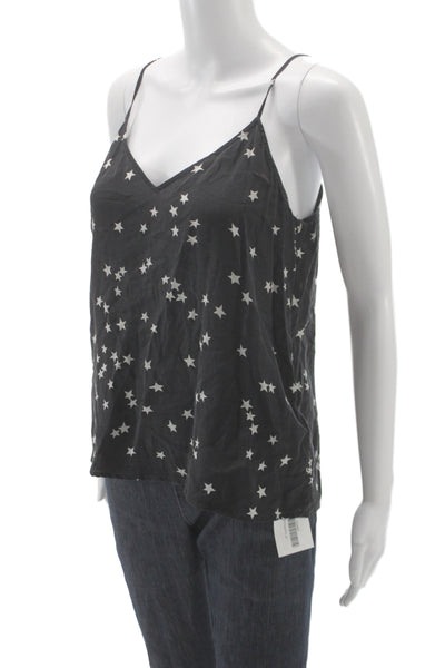 Equipment Femme Women Black Silk V-Neck Sleeveless Camisole Size S