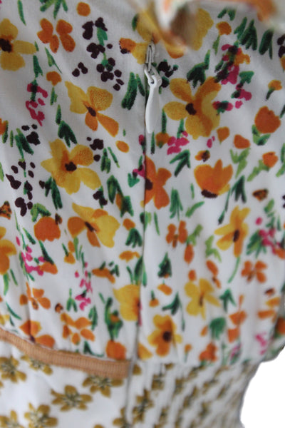 Lost + Wander Womens Fit & Flare Sundress White Floral V Neck Maxi Size XS
