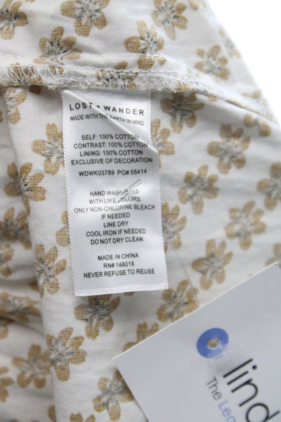 Lost + Wander Womens Fit & Flare Sundress White Floral V Neck Maxi Size XS