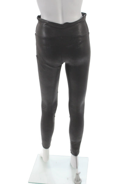 Spanx by Sara Blakely Women Striped Black Ankle Jeggings Biker Size M