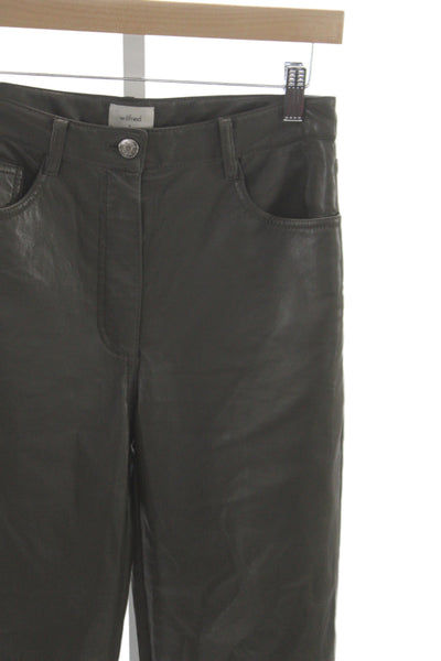 Wilfred Womens Biker Ankle Cropped Pants Dark Gray PU Size 4