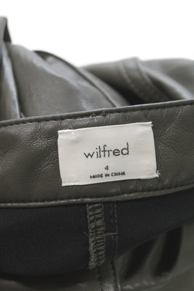 Wilfred Womens Biker Ankle Cropped Pants Dark Gray PU Size 4