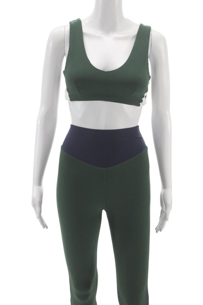 The Upside Womens Playoff Isaac Sports Bra Leggings Set Green Navy Blue Size 4