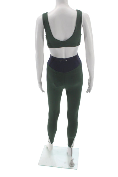 The Upside Womens Playoff Isaac Sports Bra Leggings Set Green Navy Blue Size 4