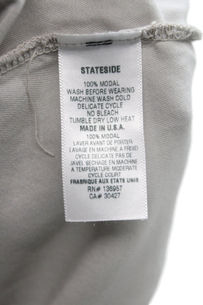 Stateside Womens Short Sleeves Blouse Pant Set Grey Size Medium