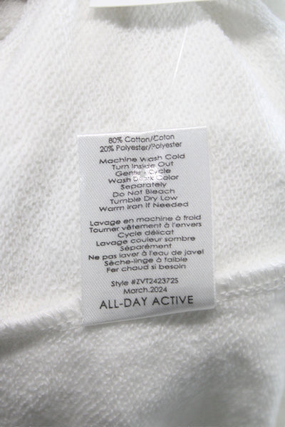 Z Supply Women Basic V-Neck Tunic T-Shirt White Cotton Blend Size M