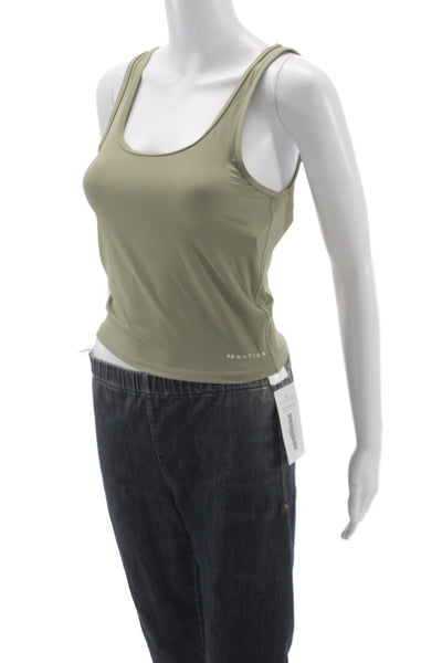 PE Nation Womens Cropped Tank Army Green Size S