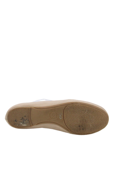Michael Michael Kors Womens Leather Ballet Flats Beige Size 7.5 Medium