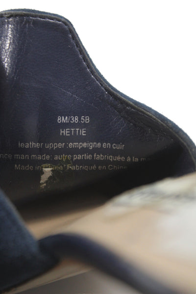 Karl Lagerfeld Womens Suede Hettie Mule Heels Navy Blue Size 8 Medium