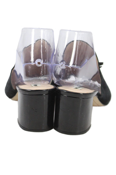 Karl Lagerfeld Womens Suede Tassel Mule Hettie Heels Black Size 8.5 Medium