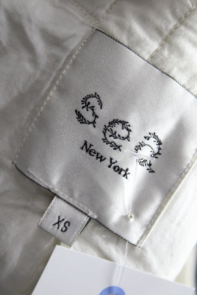 Sea New York Womens Quilted Floral Cotton Jacket White Size XS