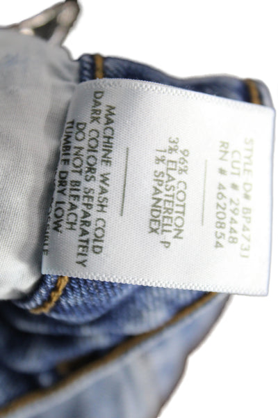 Just Black Denim Womens Cropped Wide Leg Jeans Dark Blue High Rise Size 25