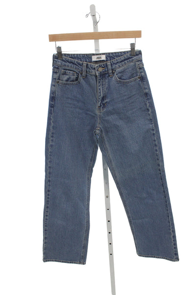 Just Black Denim Womens Mom Straight Jeans Dark Blue Size 25