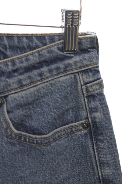 Just Black Denim Womens Mom Straight Jeans Dark Blue Size 25