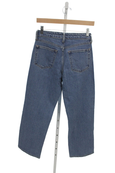 Just Black Denim Womens Mom Straight Jeans Dark Blue Size 25