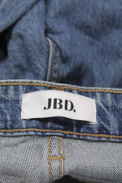 Just Black Denim Womens Mom Straight Jeans Dark Blue Size 25
