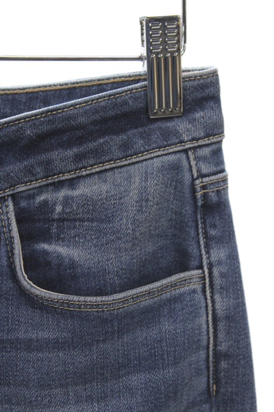 L Agence Women Cropped High Rise Dark Blue Jeans Size 25