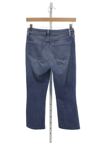 L Agence Women Cropped High Rise Dark Blue Jeans Size 25