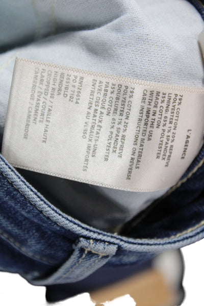L Agence Women Cropped High Rise Dark Blue Jeans Size 25