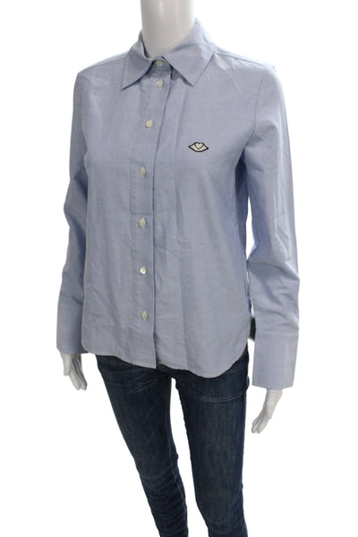 See by Chloe Women Light Blue Collared Buttoned Top Size 34