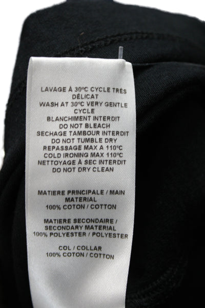 See by Chloe Women Black Cotton Round Neck Long Sleeve T-Shirt Size XS