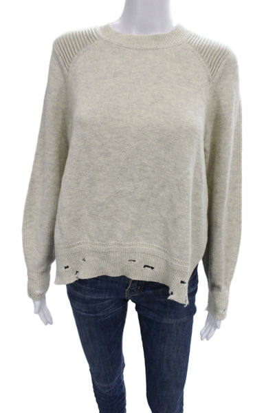 Isabel Marant Etoile Unisex Pullover Beige Cotton Wool Crew Neck Size 36