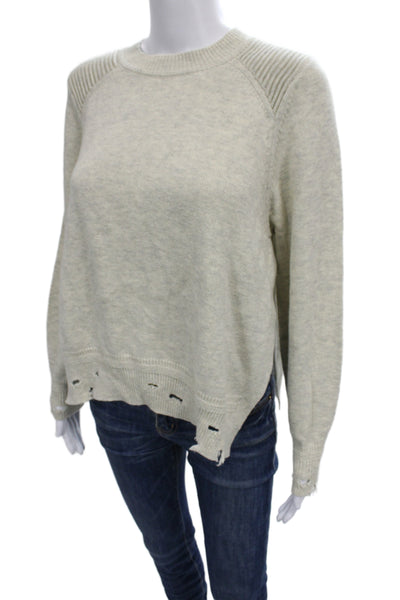 Isabel Marant Etoile Unisex Pullover Beige Cotton Wool Crew Neck Size 36