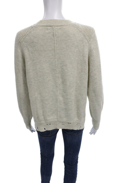 Isabel Marant Etoile Unisex Pullover Beige Cotton Wool Crew Neck Size 36