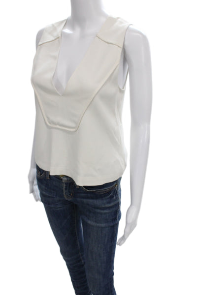 ALC Womens White V-Neck Sleeveless Blouse Size 0