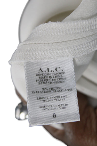 ALC Womens White V-Neck Sleeveless Blouse Size 0