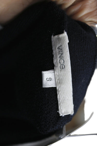 Vince Unisex Cardigan Dark Blue V Neck Button 3/4 Sleeve Cotton Cashmere Size S
