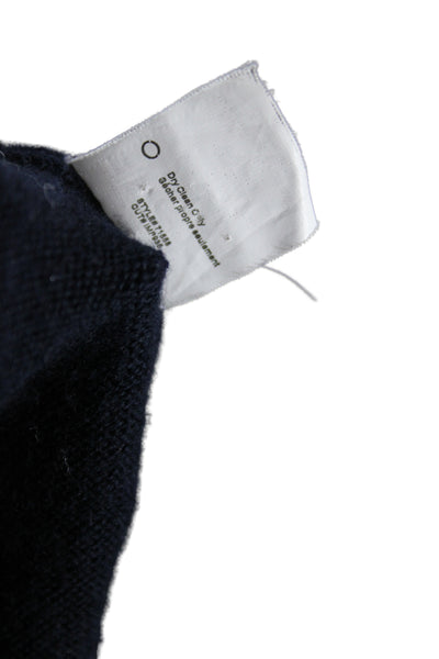 Vince Unisex Cardigan Dark Blue V Neck Button 3/4 Sleeve Cotton Cashmere Size S