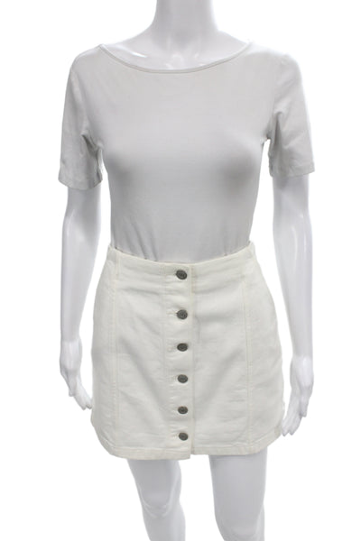 Wilfred Free Womens A-Line Mini Skirt White Size 2