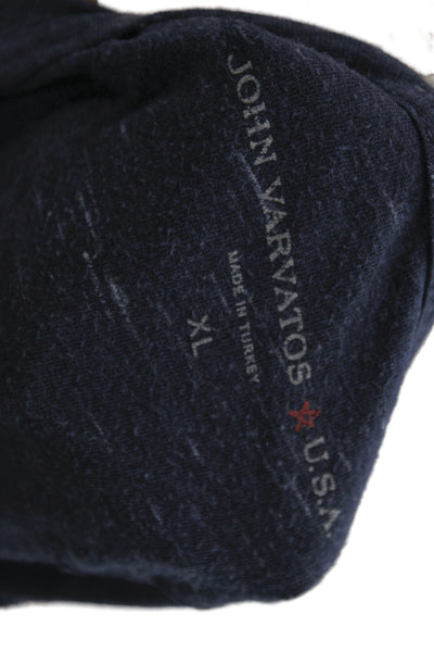 John Varvatos Star USA Men Dark Blue T-Shirt Cotton Blend Long Sleeve Size XL